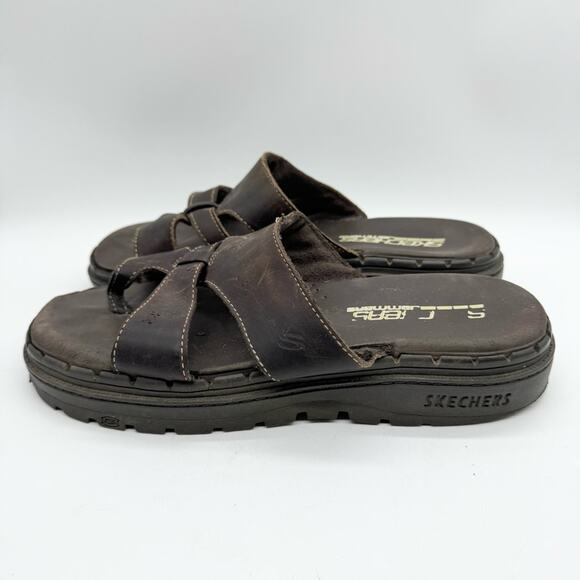 Vintage Y2K Men's Chunky Skechers Jammer Retro Strappy Slide Sandals Brown 9 - Picture 7 of 15